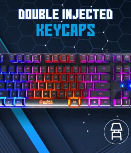 RPM Euro Games Gaming Keyboard Small, 87 Backlit Keys, Suspension Keycaps